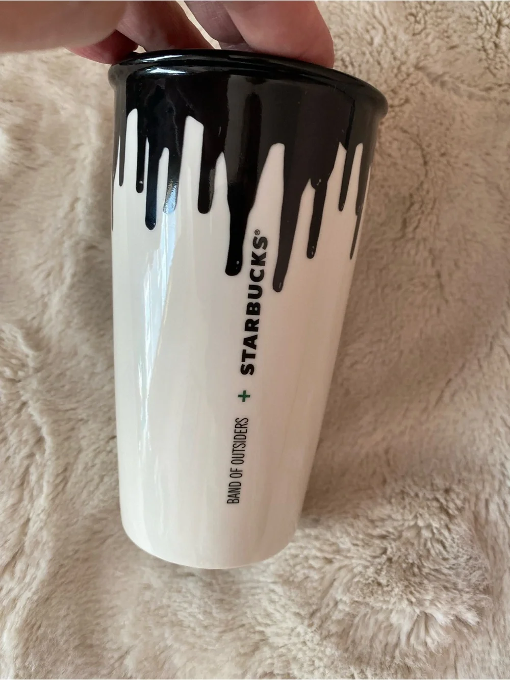 Starbucks x Band of Outsiders 12oz. double-wall ceramic “paint drip “ design mug